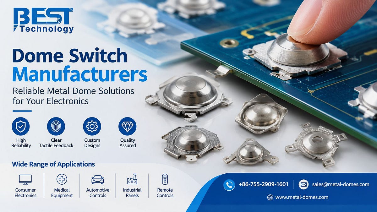 Dome Switch Manufacturers in China | Metal Dome Solutions